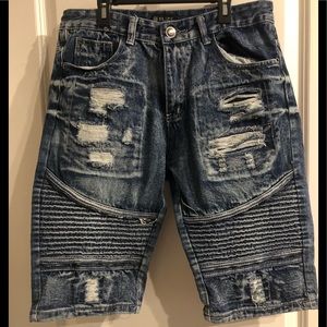 Men’s Black Premium Denim Shorts, size 32